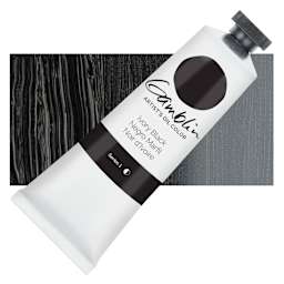Gamblin Artist's Oil Color - Ivory Black, 37 ml tube and swatch