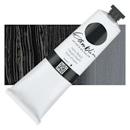 Gamblin Artist's Oil Color - Ivory Black, 150 ml tube and swatch