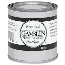Gamblin Artist's Oil Color - Ivory Black, 8 oz Can