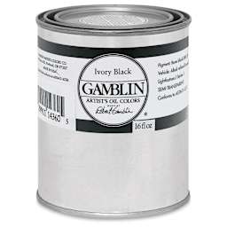 Gamblin Artist's Oil Color - Ivory Black, 16 oz Can