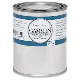 Gamblin Artist's Oil Color - Paynes Grey, 16 oz Can