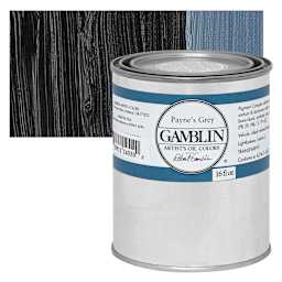 Gamblin Artist's Oil Color - Paynes Grey, 16 oz Can and swatch