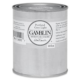 Gamblin Artist's Oil Color - Portland Gray Light, 16 oz Can