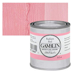 Gamblin Artist's Oil Color - Radiant Red, 8 oz Can and swatch