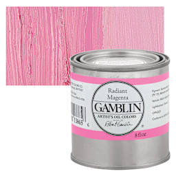 Gamblin Artist's Oil Color - Radiant Magenta, 8 oz Can and swatch