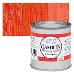 Gamblin Artist's Oil Color - Cadmium Red Light, 8 oz Can and swatch
