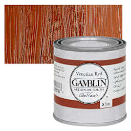Gamblin Artist's Oil Color - Venetian Red, 8 oz Can and swatch