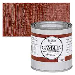 Gamblin Artist's Oil Color - India Red, 8 oz Can and swatch