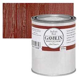 Gamblin Artist's Oil Color - India Red, 16 oz Can and swatch