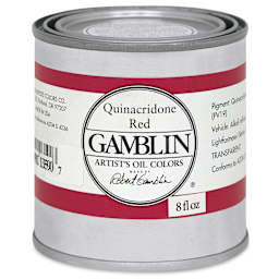 Gamblin Artist's Oil Color - Quinacridone Red, 8 oz Can