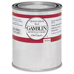 Gamblin Artist's Oil Color - Quinacridone Red, 16 oz Can