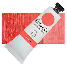 Gamblin Artist's Oil Color - Coral, 37 ml tube and swatch