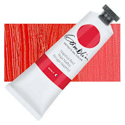Gamblin Artist's Oil Color - Naphthol Red, 37 ml tube and swatch