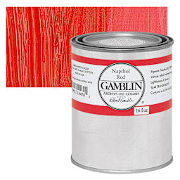 Gamblin Artist's Oil Color - Naphthol Red, 16 oz Can and swatch