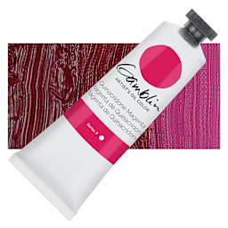 Gamblin Artist's Oil Color - Quinacridone Magenta, 37 ml tube and swatch