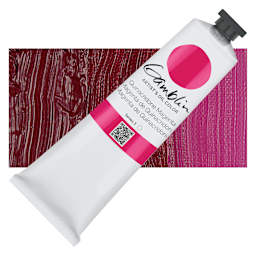 Gamblin Artist's Oil Color - Quinacridone Magenta, 150 ml tube and swatch