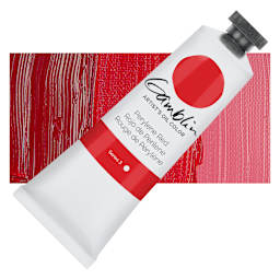 Gamblin Artist's Oil Color - Perylene Red, 37 ml tube and swatch