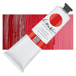 Gamblin Artist's Oil Color - Perylene Red, 150 ml tube and swatch