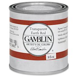 Gamblin Artist's Oil Color - Transparent Earth Red, 8 oz Can