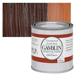 Gamblin Artist's Oil Color - Transparent Earth Red, 8 oz Can and swatch
