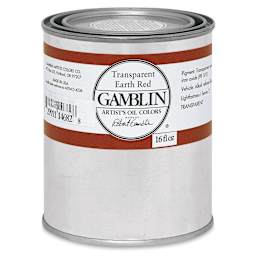 Gamblin Artist's Oil Color - Transparent Earth Red, 16 oz Can