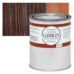 Gamblin Artist's Oil Color - Transparent Earth Red, 16 oz Can and swatch