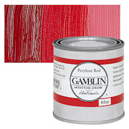 Gamblin Artist's Oil Color - Perylene Red, 8 oz Can and swatch