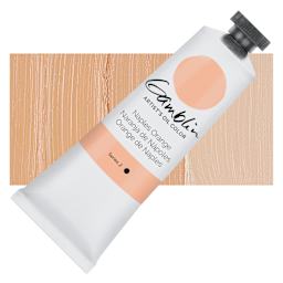 Gamblin Artist's Oil Color - Naples Orange, 37 ml tube and swatch