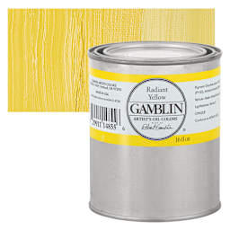 Gamblin Artist's Oil Color - Radiant Yellow, 16 oz Can and swatch
