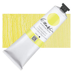 Gamblin Artist's Oil Color - Radiant Lemon, 150 ml tube and swatch