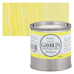 Gamblin Artist's Oil Color - Radiant Lemon, 8 oz Can and swatch