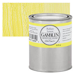 Gamblin Artist's Oil Color - Radiant Lemon, 16 oz Can and swatch