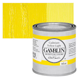Gamblin Artist's Oil Color - Cadmium Yellow Light, 8 oz Can and swatch