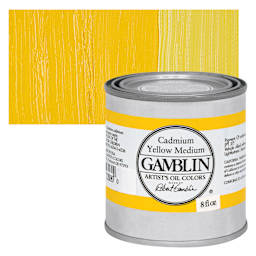 Gamblin Artist's Oil Color - Cadmium Yellow Medium, 16 oz Can and swatch