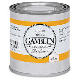 Gamblin Artist's Oil Color - India Yellow, 8 oz Can