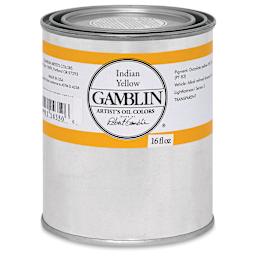 Gamblin Artist's Oil Color - India Yellow, 16 oz Can