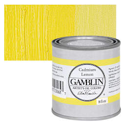 Gamblin Artist's Oil Color - Cadmium Lemon, 8 oz Can and swatch