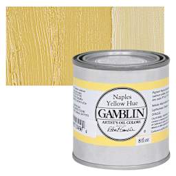 Gamblin Artist's Oil Color - Naples Yellow, 8 oz Can and swatch