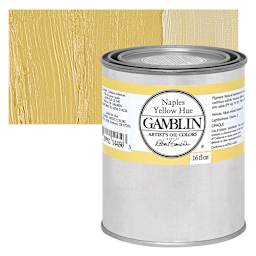 Gamblin Artist's Oil Color - Naples Yellow, 16 oz Can and swatch