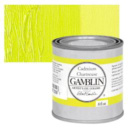 Gamblin Artist's Oil Color - Cadmium Chartreuse, 8 oz can and swatch