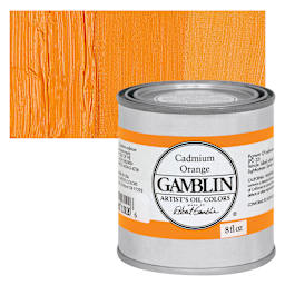 Gamblin Artist's Oil Color - Cadmium Orange, 8 oz Can and swatch