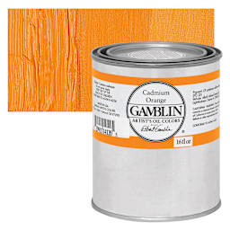 Gamblin Artist's Oil Color - Cadmium Orange, 16 oz Can and swatch