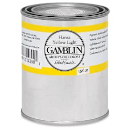Gamblin Artist's Oil Color - Hansa Yellow Light, 16 oz Can