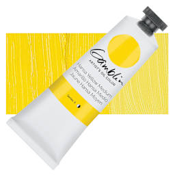 Gamblin Artist's Oil Color - Hansa Yellow Medium, 37 ml tube and swatch