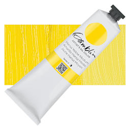 Gamblin Artist's Oil Color - Hansa Yellow Medium, 150 ml tube and swatch