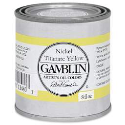 Gamblin Artist's Oil Color - Nickel Titanate Yellow, 8 oz can