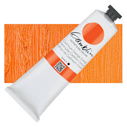 Gamblin Artist's Oil Color - Cadmium Orange Deep, 150 ml tube and swatch