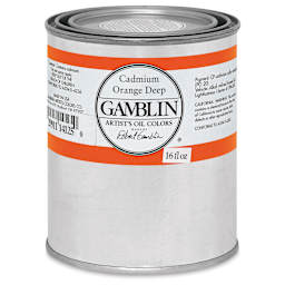 Gamblin Artist's Oil Color - Cadmium Orange Deep, 16 oz Can