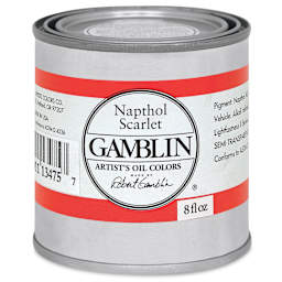 Gamblin Artist's Oil Color - Naphthol Scarlet, 8 oz Can