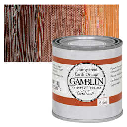 Gamblin Artist's Oil Color - Transparent Earth Orange, 8 oz Can and swatch